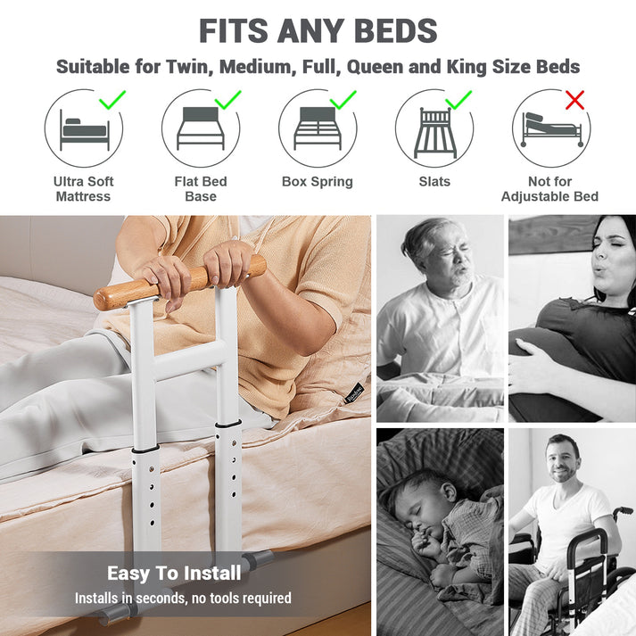 Instalación fácil y rápida de la baranda de cama